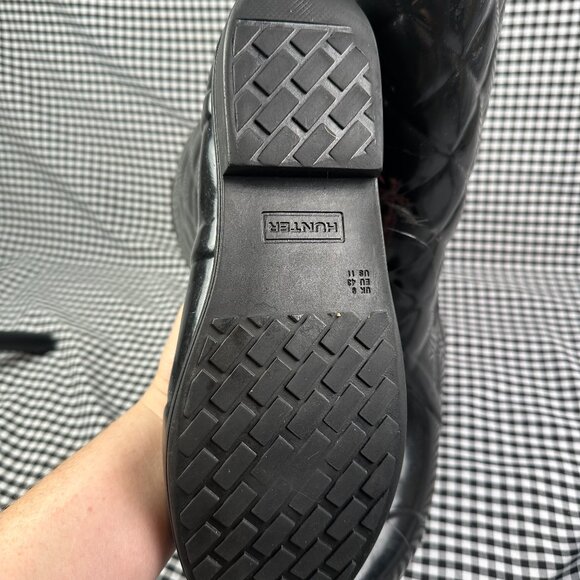 Hunter Women's Regent Savoy Quilted Leg Waterproof Wellies Boots Black US 11 - Picture 4 of 6